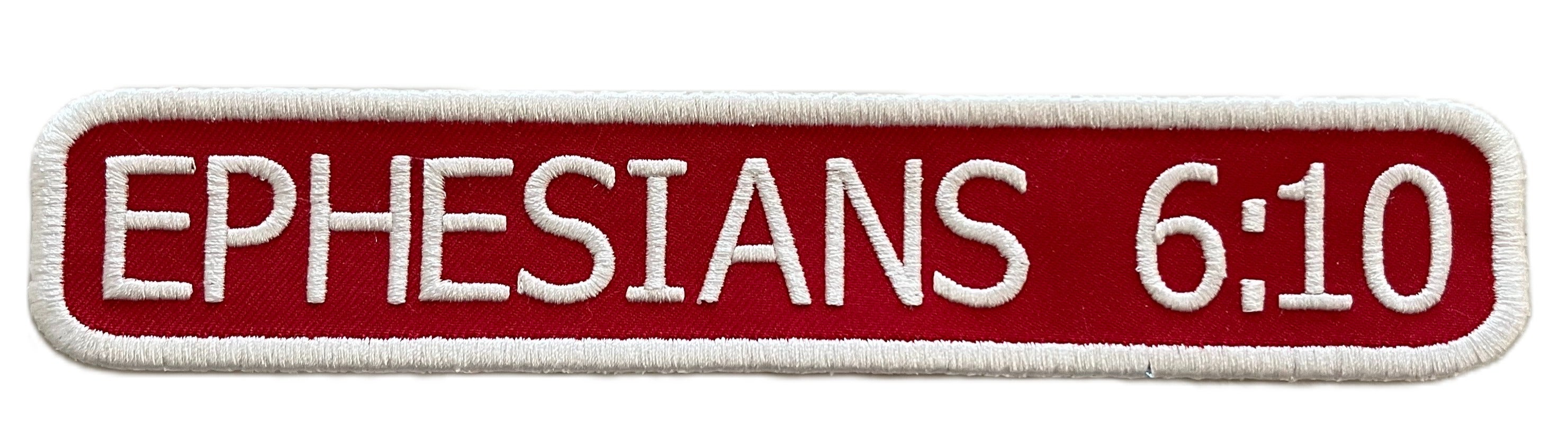 Custom Embroidered Scripture Patch – Ephesians 6:10 | Personalized Faith Gift